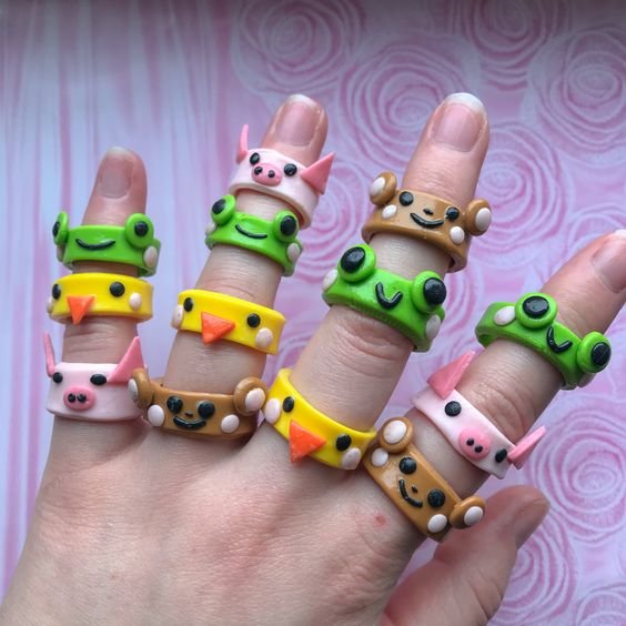 polymer clay rings pinterest